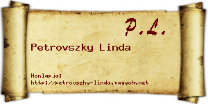 Petrovszky Linda névjegykártya